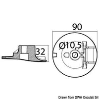 Engine plate magnesium anode 200/350 HP