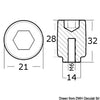 Aluminium anode cylinder 80/225 HP