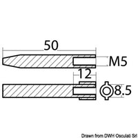 Anode cylinder for Yamaha 40/200 HP