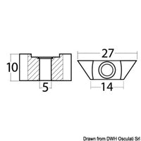 Anode cylinder for Yamaha 9.9/250 HP