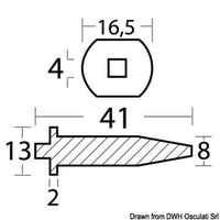 Anode cylinder for Yamaha 20/30 HP