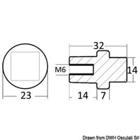 Zinc anode cylinder for Yamaha 80/300 HP