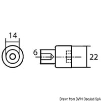 Aluminium anode cylinder for Yamaha 80/250 HP