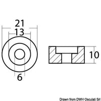 Magnesium ring anode for Suzuki 4/300 HP outboard