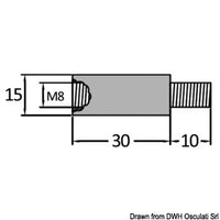 Zinc anode for heat exchanger 7/16"