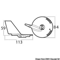 Magnesium fin anode Suzuki DF60/140 with bores