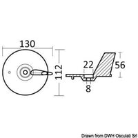 Zinc fin anode Honda 75/125 HP