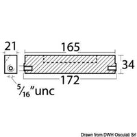 U-shaped magnesium anode f. outboards 60/300 HP