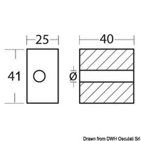 Magnesium leg anode 50/200 HP Ø 3/8" x 16