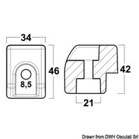 Aliminium anode JOHNSON/EVINRUDE G2-series 200/300