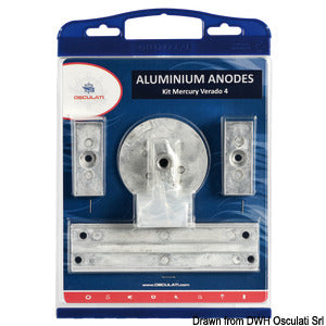 Anode kit for Mercury 4-pcs. zinc