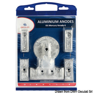 Anode kit for Verado 6 8-pcs. magnesium