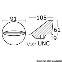 Short finn anode for Mercury 40-225 HP aluminium