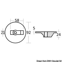 Flat fin magnesium anode Alpha/Bravo 35/300 HP