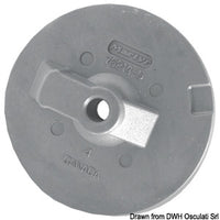 Flat fin aluminium anode Alpha/Bravo 35/300 HP