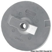 Flat fin aluminium anode Alpha/Bravo 35/300 HP