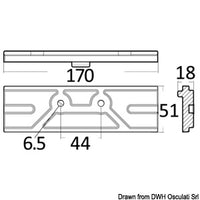 Magnesium plate anode for Mercury/Mariner 150 HP