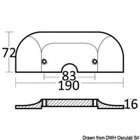 Plate aluminium anode for Alpha One in/outboards