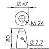 Zinc ogive for propeller Ø 35/40 mm