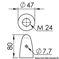 Zinc ogive for propeller Ø 35/40 mm