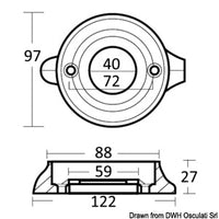 Magnesium collar anode for Sail Drive Ø 97 mm