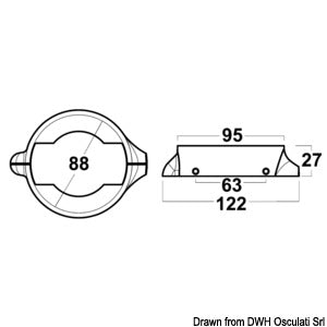 Volvo Penta 2-pcs collar w/screws magnesium