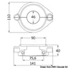 Magnesium collar anode Volvo Ø 107 mm