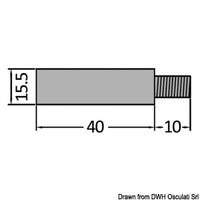 Zinc anode for heat exchanger/manifolds 7/16"