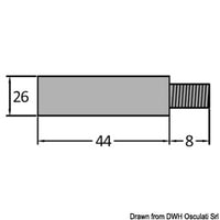 Zinc anode for heat exchanger/manifolds 3/8"