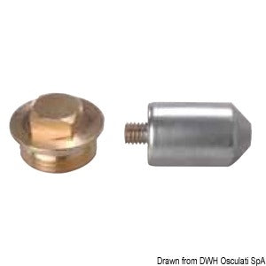 Plug anode zinc + brass 3/8"