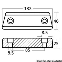 Base magnesium anode Duo Prop 852835-8