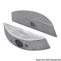 Pair of zinc anodes for foldable propellers