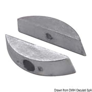 Pair of zinc anodes for foldable propellers