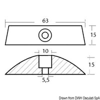 Pair of zinc anodes for foldable propellers