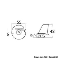 Aluminum anode Tohatsu 8/20 HP - 4-stroke