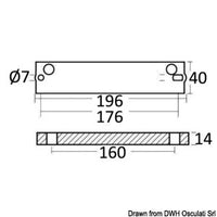 Aluminium rod anode 40/70 HP 4-stroke