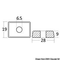 Aluminium anode Tohatsu 4/6 HP - 2/4-stroke