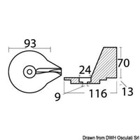 Magnesium fin anode 25/50 HP 2/4-stroke