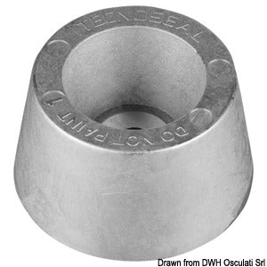 Aluminium circular anode single-bolt mounting