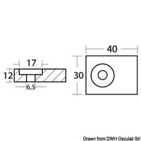 Zinc leg anode plate for 40/50 HP 4-stoke