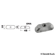 Plate anode for 6/15 HP 4 strokes with M6 thread