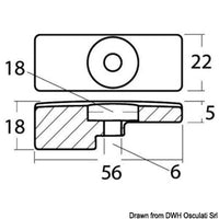 Zinc plate anode for Suzuki 60/140 HP 4-stroke