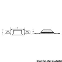 Rectangular anode w/insert 127x60x25 mm