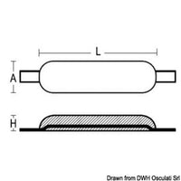 Magnesium anode to be welded 300 x 80 mm 1.5 kg