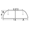 Semi-round AISI316 profile 14 mm