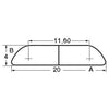 Semi-round AISI316 profile 20 mm