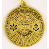 Brass 40-year Calendar Keyring  4 cms diameter