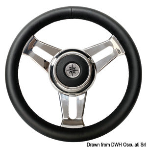 Steering wheel black leather 3-spoke Ø mm 350