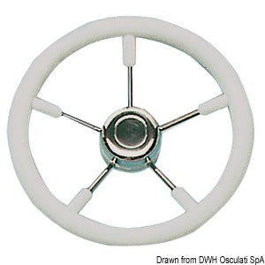 Soft polyurethane steering wheel white 350 mm