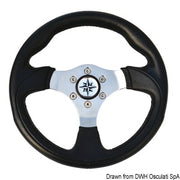 Tender steering wheel black/polished SS Ø 300 mm